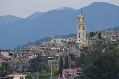 High angle view of buildings in city