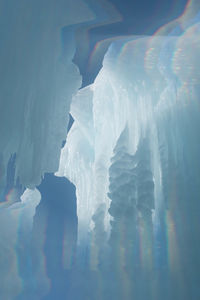 Aerial view of frozen landscape