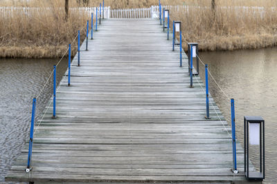 Wooden pier on lake