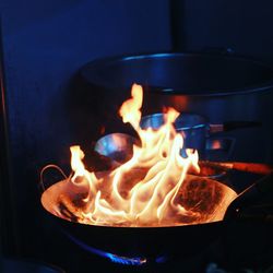 Close-up view of bonfire