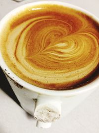 Directly above shot of coffee cup on table