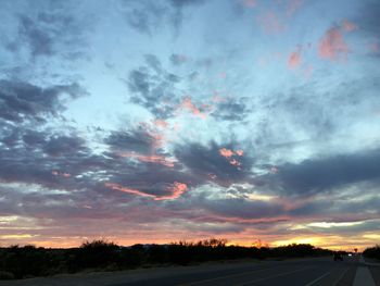 Scenic view of dramatic sky during sunset