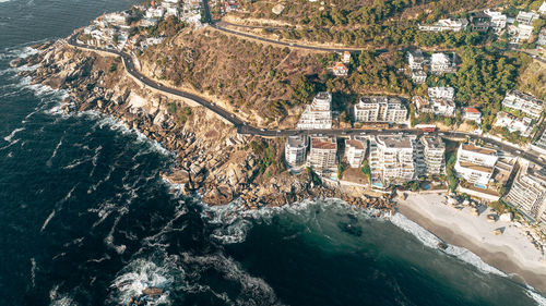 High angle view of sea