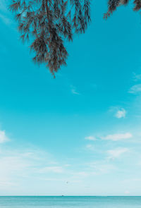 Scenic view of sea against blue sky