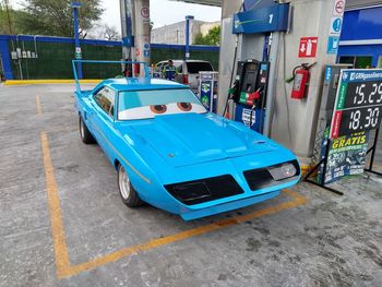 Vintage car on street in city