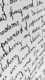 Close-up of text on wall