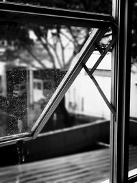 Close-up of window in city