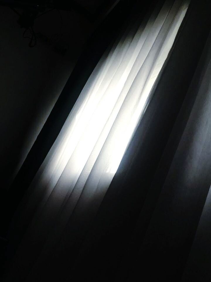 curtain, dark, indoors, low angle view, close-up, no people, translucent, drapes, day