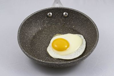 High angle view of breakfast served in plate