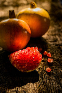 Close-up of fruits on table