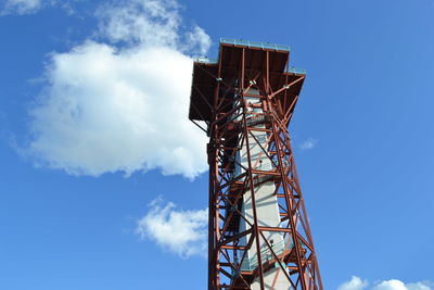 Low angle view of built structure against blue sky