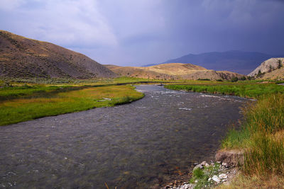 Scenic view of mountains against sky