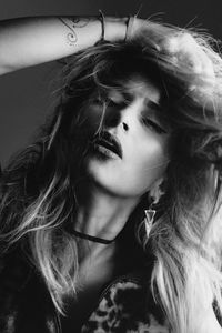 Close-up portrait of a young woman