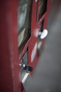 Close-up of red door