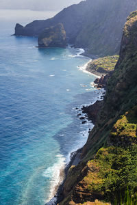 High angle view of beach against sky