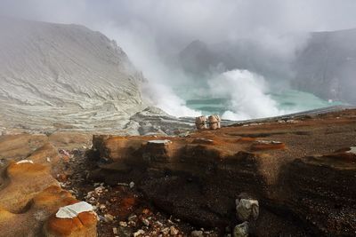 Panoramic view of volcanic landscape