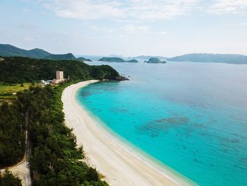 Scenic view of beach against sky