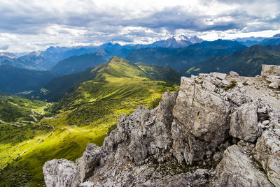 Scenic view of mountains against sky