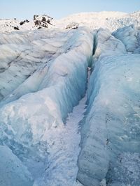 Scenic view of snow covered landscape