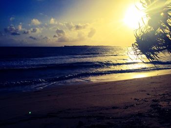 Scenic view of sea at sunset