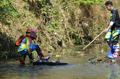 People enjoying in river