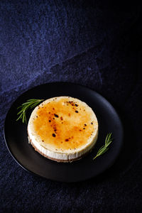 High angle view of breakfast served in plate