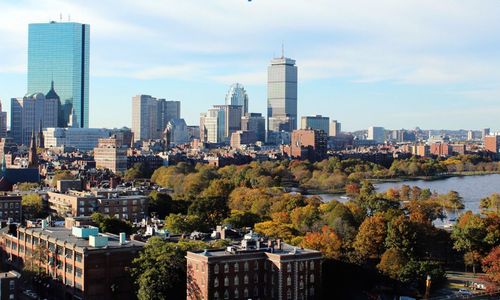 Boston cityscape in autumn