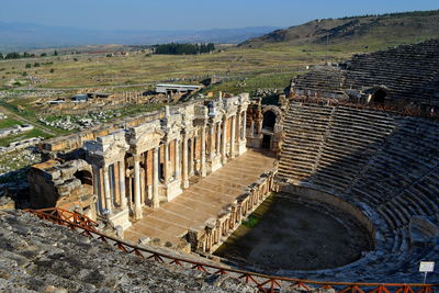 High angle view of old ruins