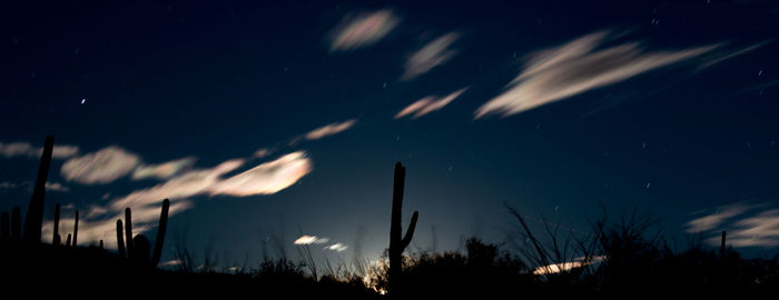 Scenic view of landscape against sky at night