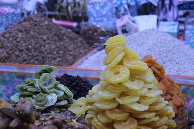 Close-up of food for sale at market stall