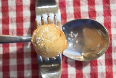 Close-up of ice cream on table