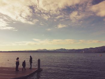 Scenic view of sea during sunset