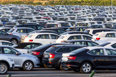 Cars parked in parking lot