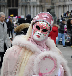 Close-up of people wearing mask