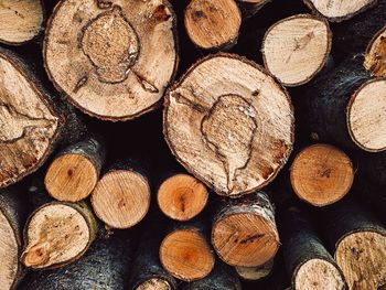 Full frame shot of logs