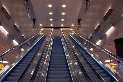 Low angle view of escalator