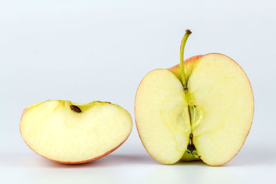 Close-up of apple against white background