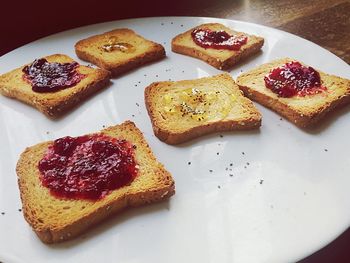 Close-up of breakfast on plate