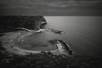 High angle view of beach against sky