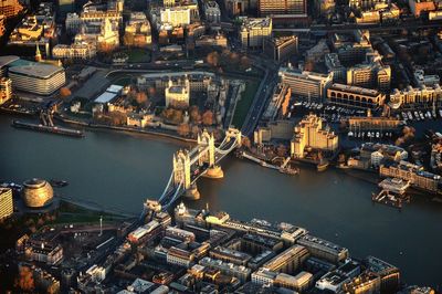 High angle view of londons cityscape