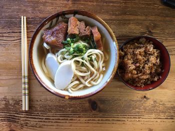 Close-up of food in bowl on table