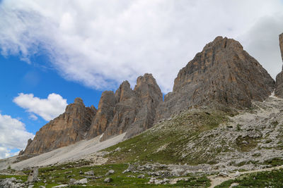 Scenic view of rocky mountains against sky