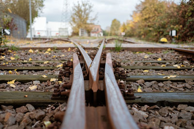 Close-up of railroad track