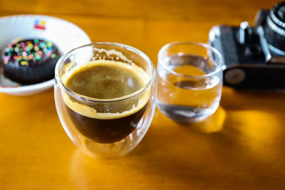 Close-up of coffee on table