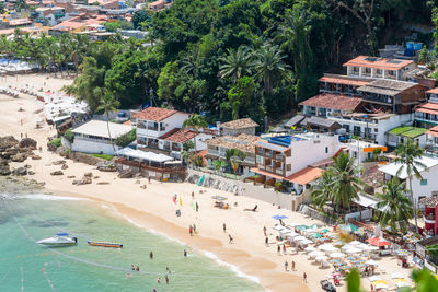 View from the top of the beaches and houses of morro de sao paulo, in the city of cairu.