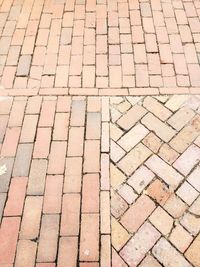 High angle view of cobblestone street