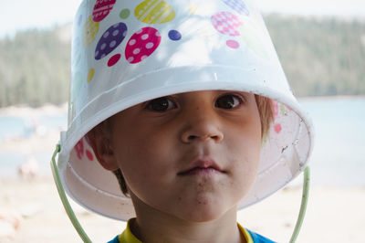 Close-up portrait of cute boy