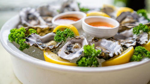 Close-up of food in bowl on table