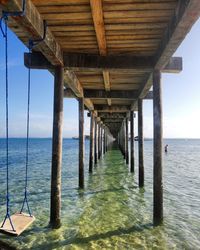 Pier over sea against sky