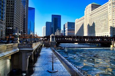 Bridge over river in city